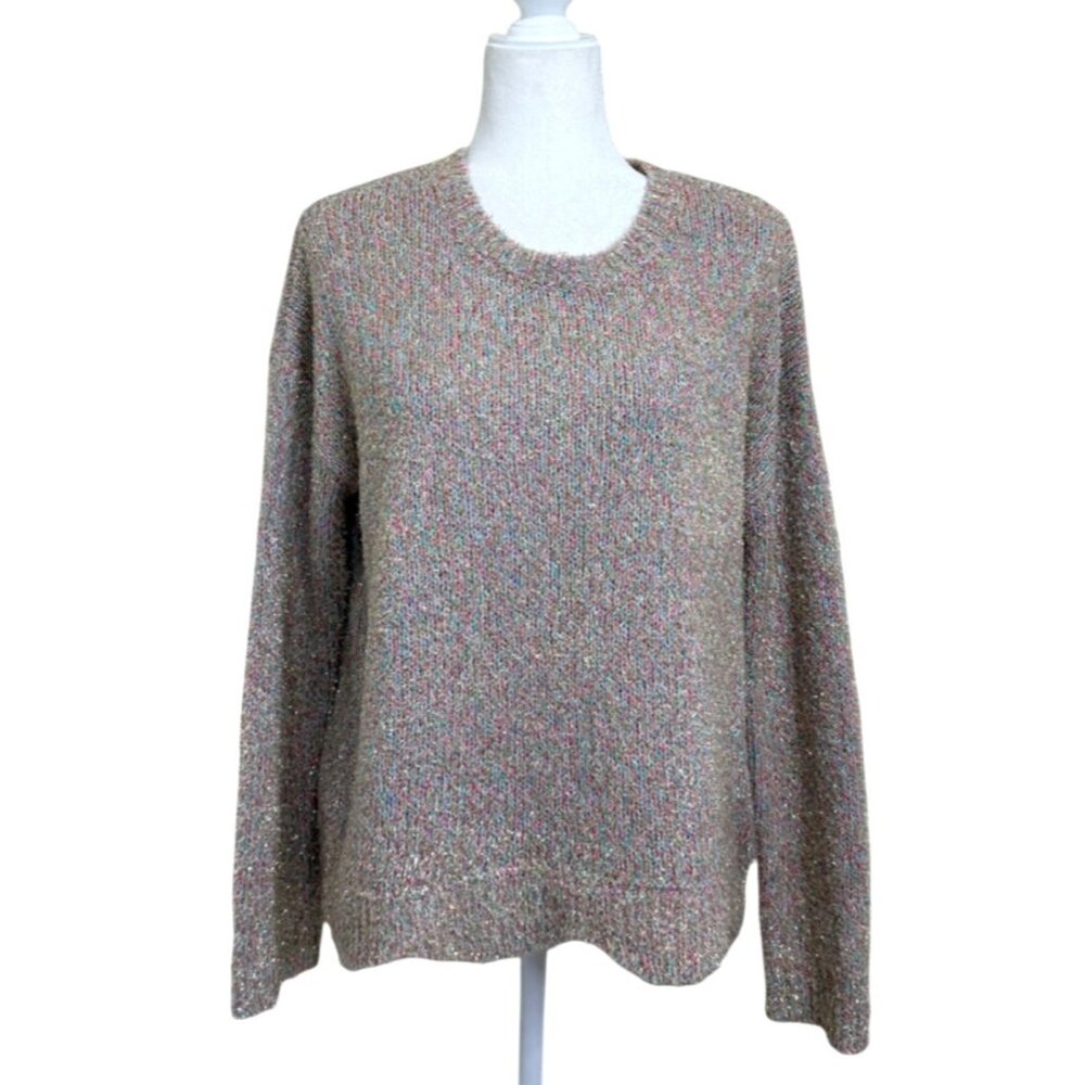 Lilly Pulitzer Gliana Metallic Rainbow Sweater Multicolor Boucle Knit Size M - Picture 2 of 10